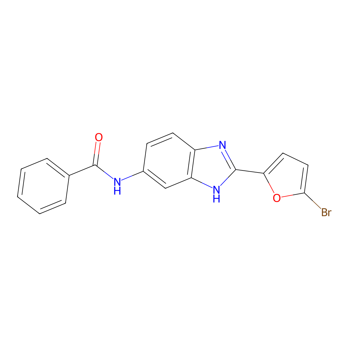 N-[2-(5-bromofuran-2-yl)-3H-benzimidazol-5-yl]benzamide molecular structure, CAS 663217-59-2