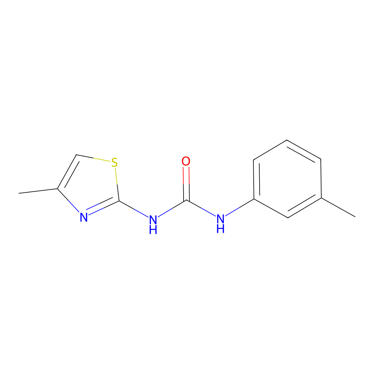 N-(3-methylphenyl)-N'-(4-methyl-1,3-thiazol-2-yl)urea molecular structure, CAS 663217-65-0