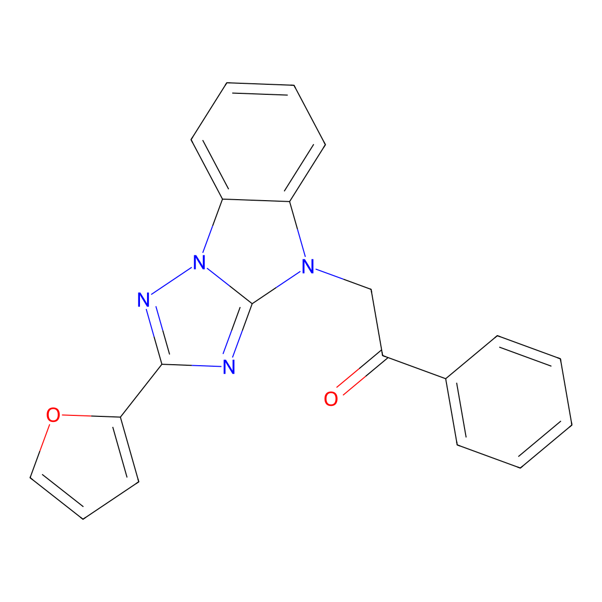 2-[2-(Furan-2-yl)-[1,2,4]triazolo[1,5-a]benzimidazol-4-yl]-1-phenylethanone molecular structure, CAS 663218-19-7