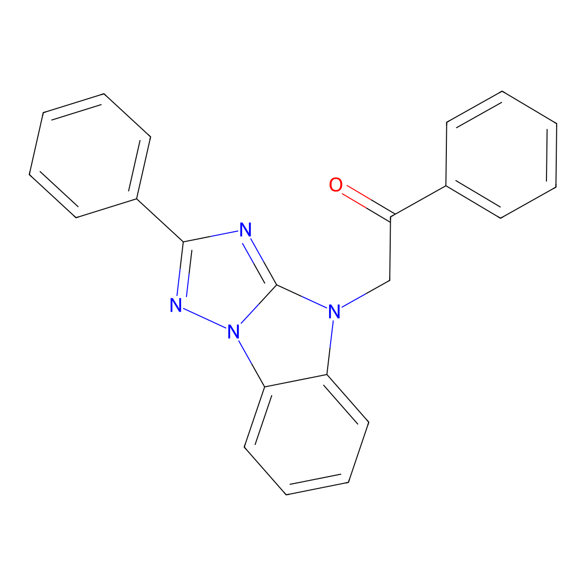 1-Phenyl-2-(2-phenyl-[1,2,4]triazolo[1,5-a]benzimidazol-4-yl)ethanone molecular structure, CAS 663218-25-5