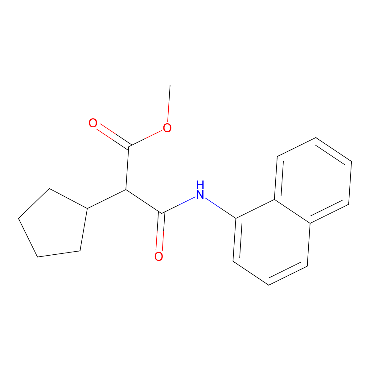 Methyl 2-cyclopentyl-3-(1-naphthylamino)-3-oxopropanoate molecular structure, CAS 663218-35-7