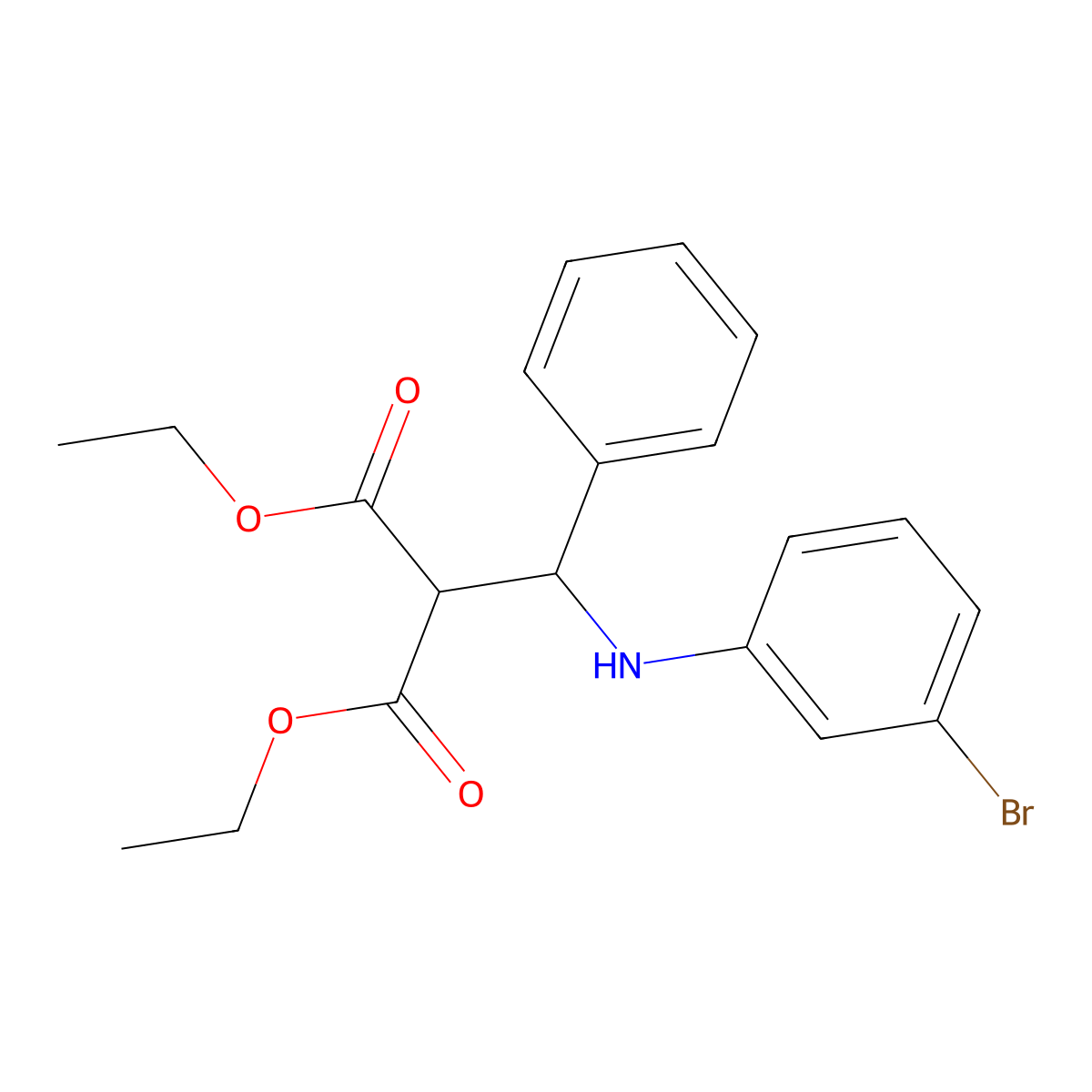 Diethyl 2-[(3-bromoanilino)(phenyl)methyl]malonate molecular structure, CAS 663218-36-8