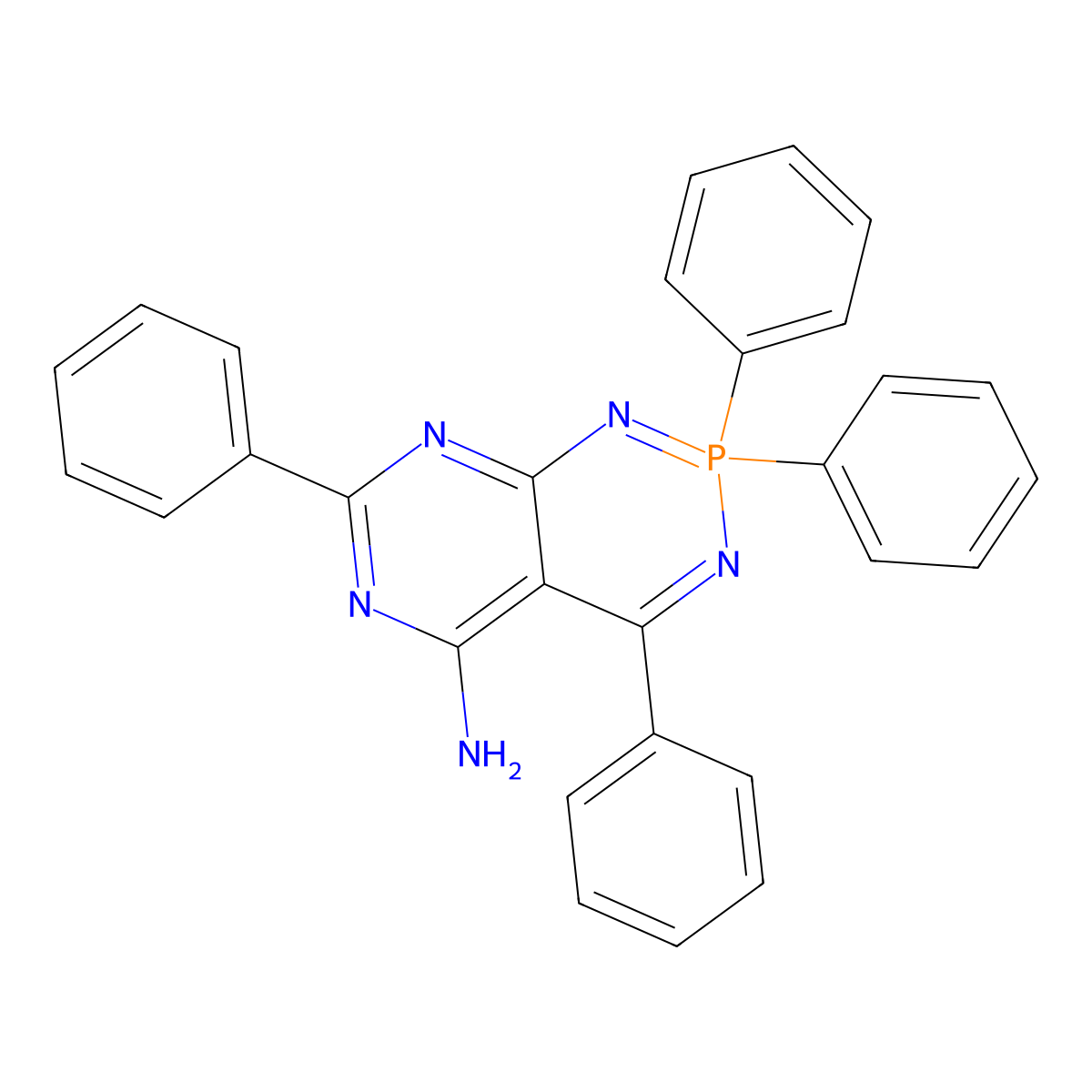 2,2,4,7-Tetraphenyl-2lambda~5~-pyrimido[4,5-d][1,3,2]diazaphosphinin-5-amine molecular structure, CAS 663218-55-1