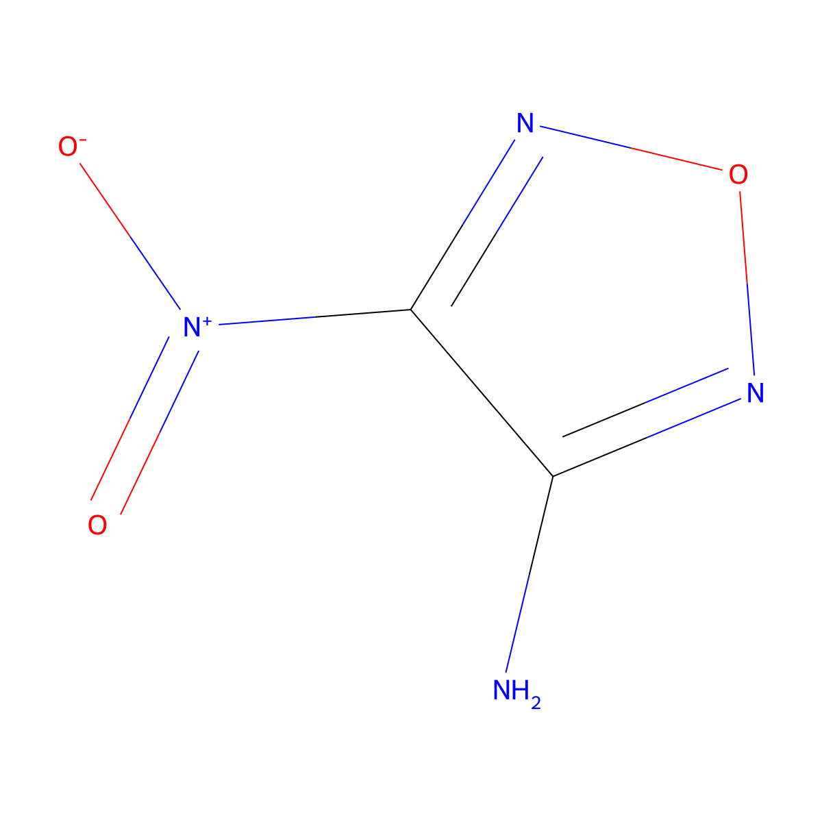 4-Nitro-1,2,5-oxadiazol-3-amine molecular structure, CAS 66328-69-6