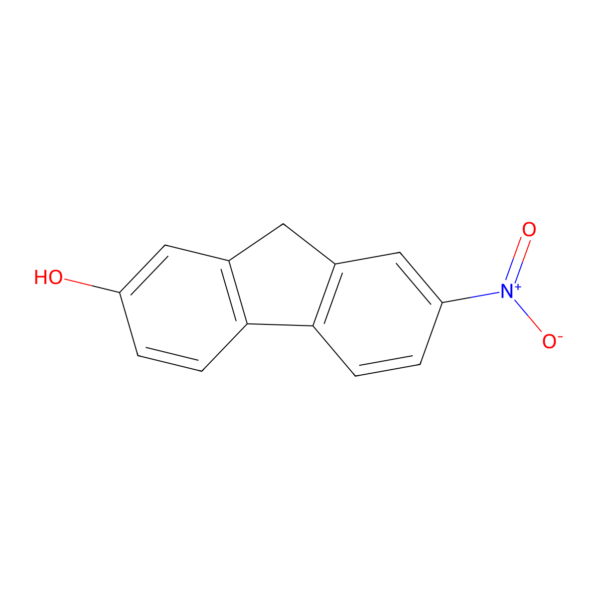 7-Nitro-9H-fluoren-2-ol molecular structure, CAS 6633-40-5