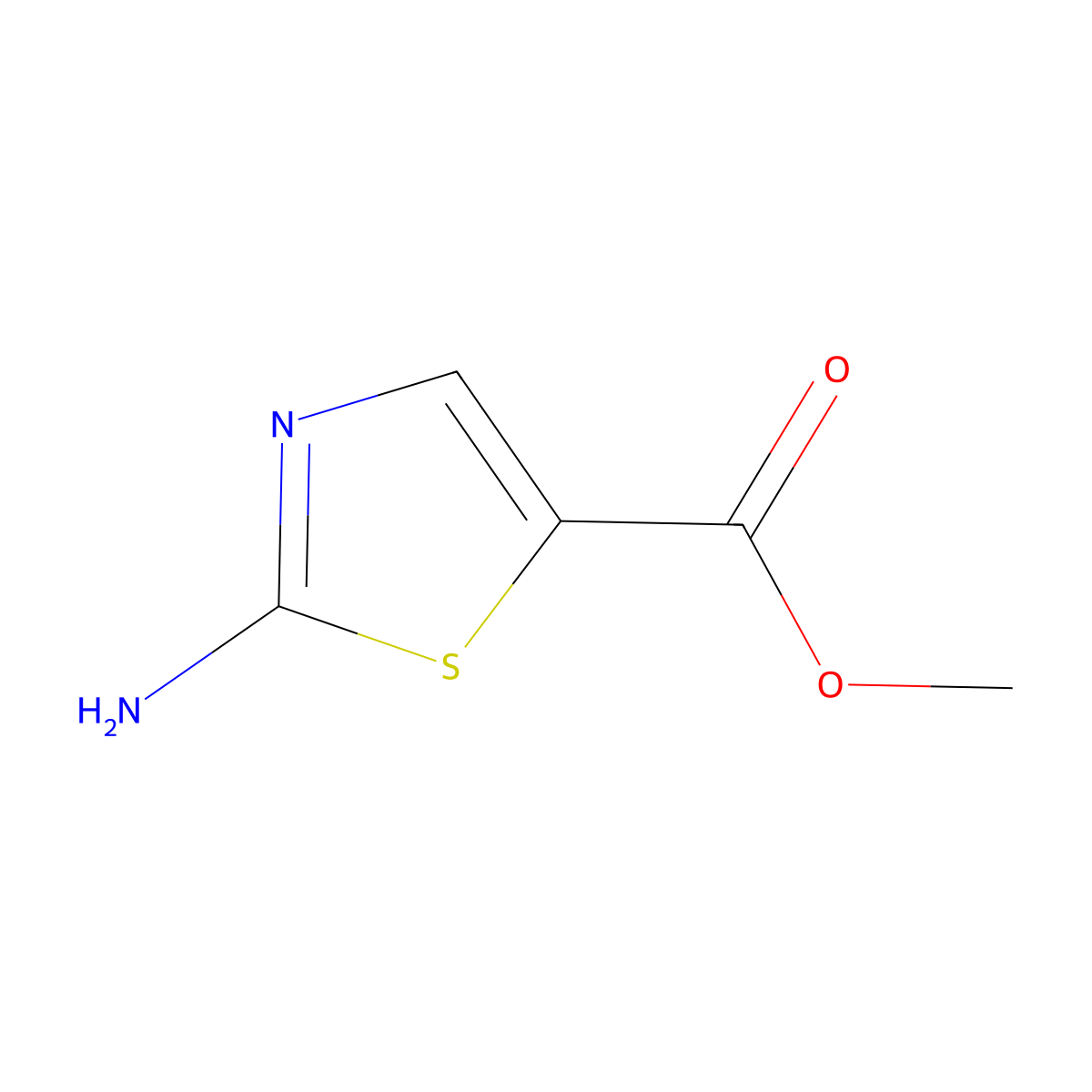 Methyl 2-aminothiazole-5-carboxylate molecular structure, CAS 6633-61-0