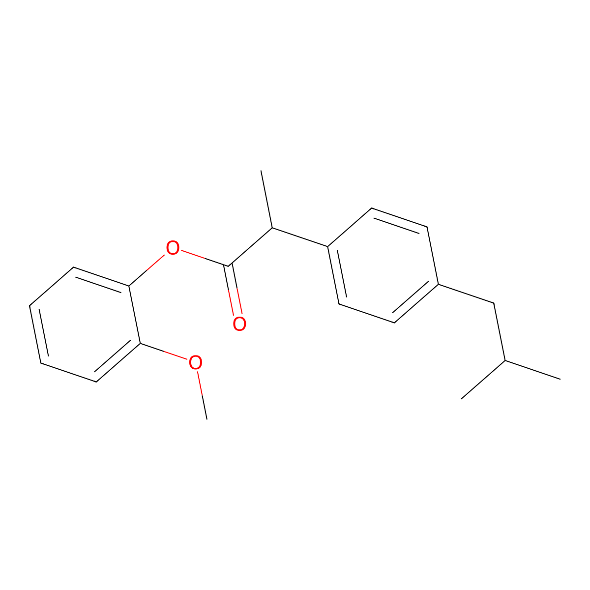 2-Methoxyphenyl alpha-methyl-4-(2-methylpropyl)benzeneacetate molecular structure, CAS 66332-77-2