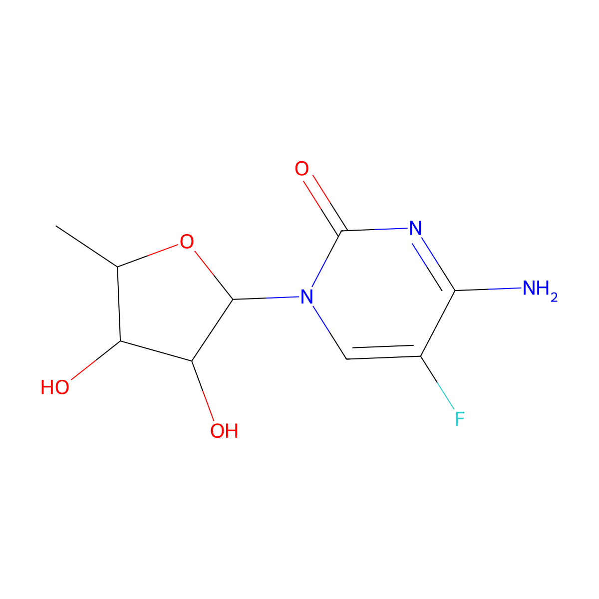 5'-Deoxy-5-fluorocytidine molecular structure, CAS 66335-38-4