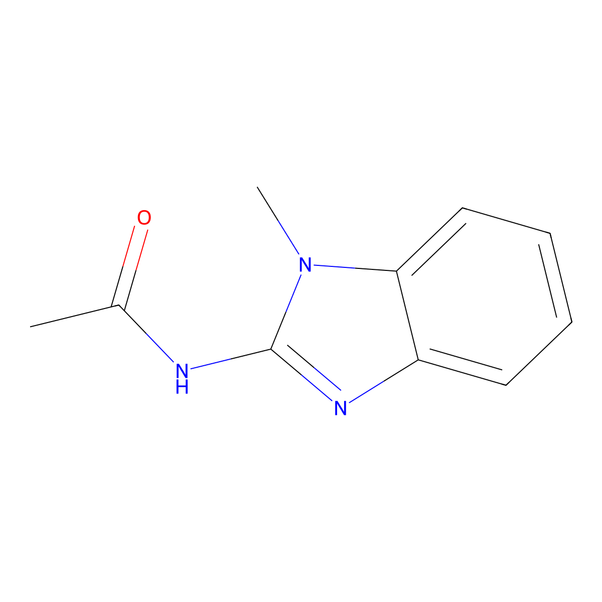 N-(1-methyl-1H-benzimidazol-2-yl)acetamide molecular structure, CAS 66336-20-7