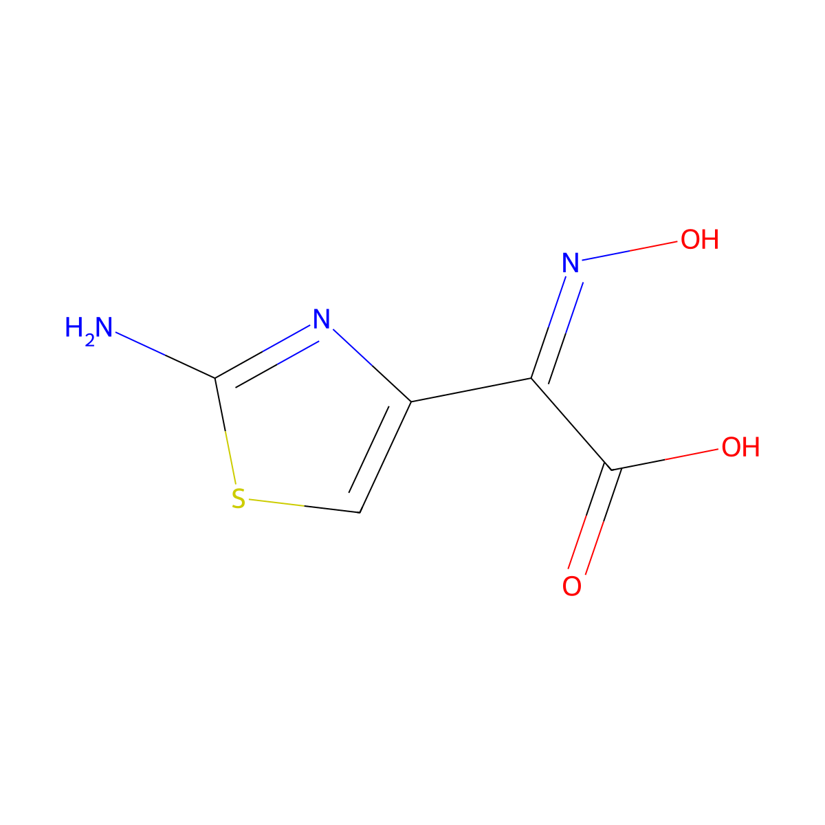 2-(2-Amino-1,3-thiazolyl-4-yl)-2-hydroxyiminoacetic acid molecular structure, CAS 66338-96-3