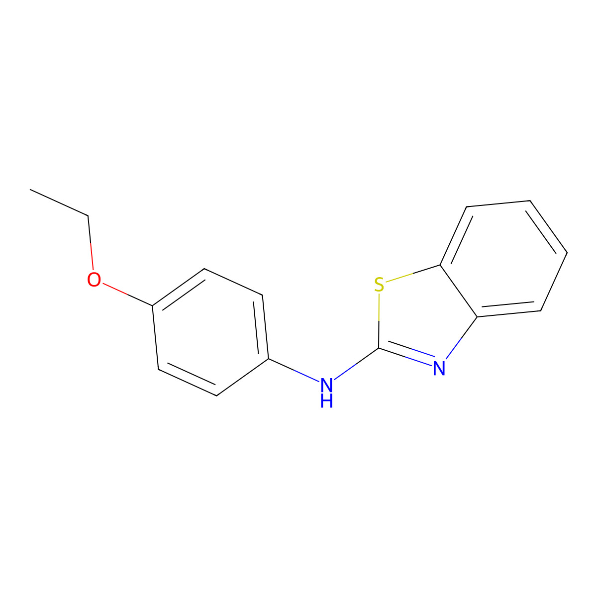 Benzothiazol-2-yl-(4-ethoxy-phenyl)-amine molecular structure, CAS 6634-87-3