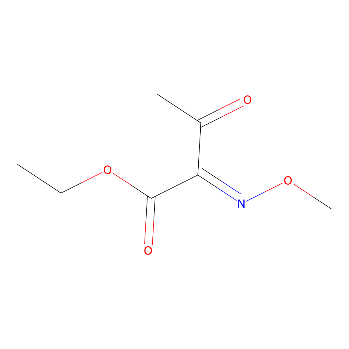 Ethyl (2E)-2-(methoxyimino)-3-oxobutanoate molecular structure, CAS 66340-41-8