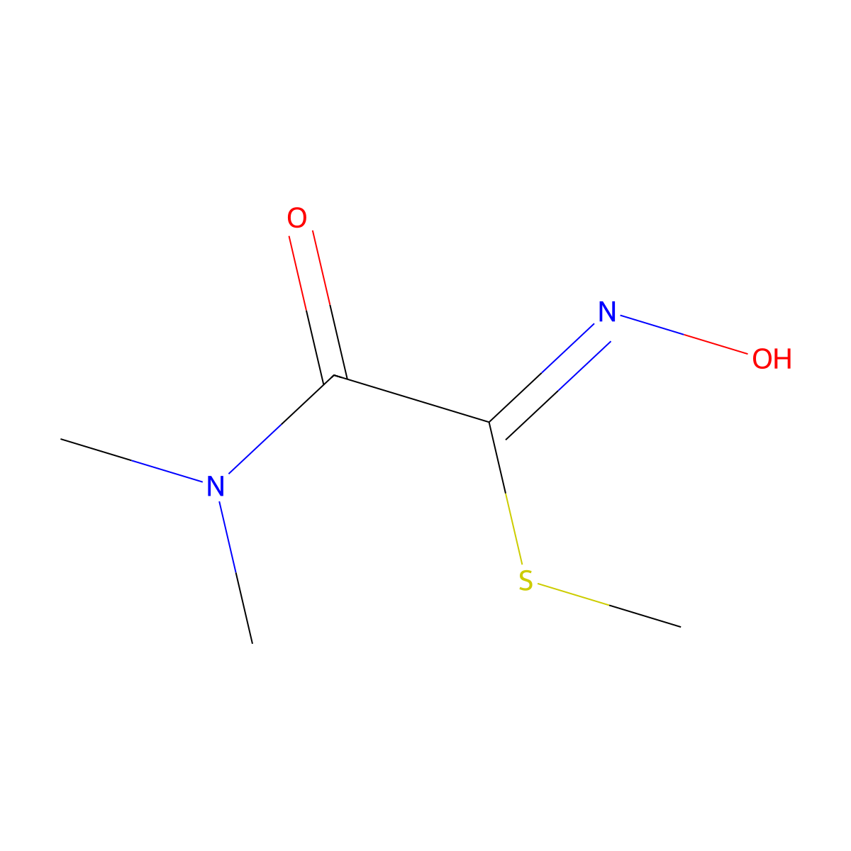 2-dimethylamino-N-hydroxy-2-oxo-thioacetimidic acid methyl ester molecular structure, CAS 66344-33-0