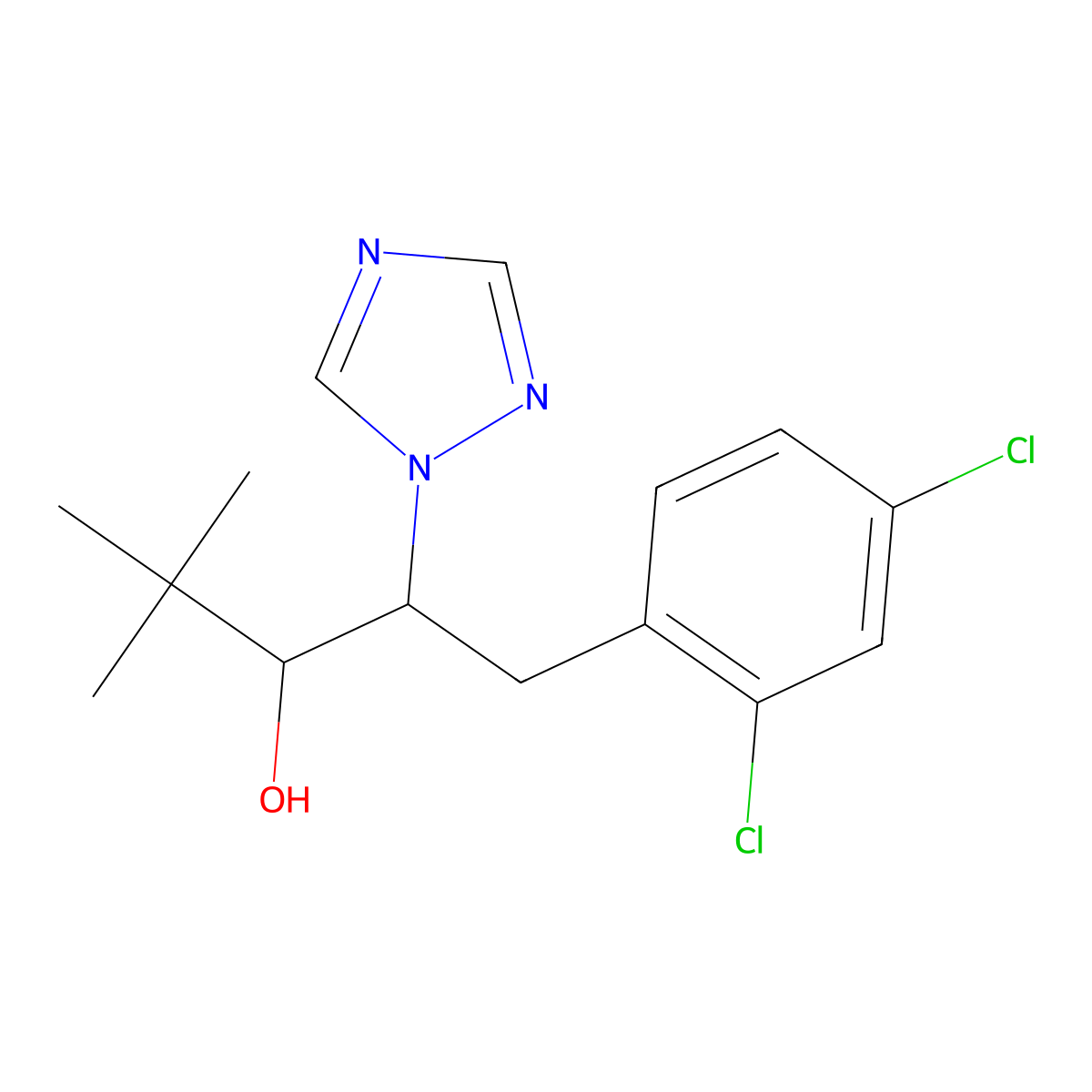 Diclobutrazol molecular structure, CAS 66345-62-8