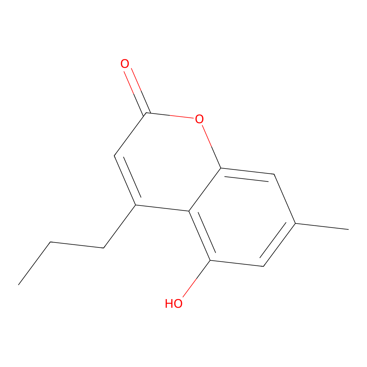 5-hydroxy-7-methyl-4-propyl-2H-chromen-2-one molecular structure, CAS 66346-53-0