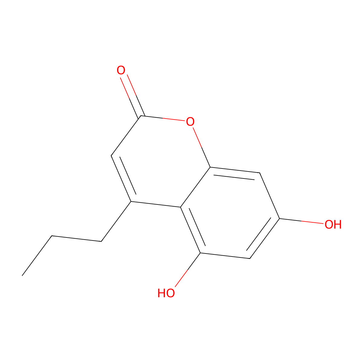5,7-Dihydroxy-4-propylcoumarin molecular structure, CAS 66346-59-6