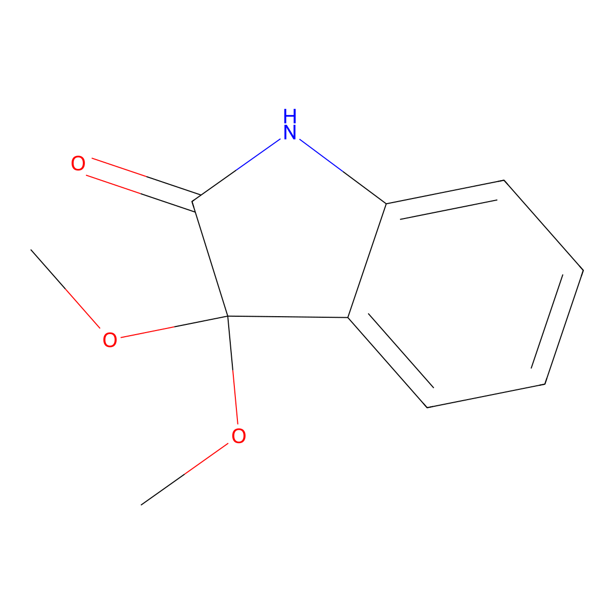 3,3-Dimethoxy-1,3-dihydro-2H-indol-2-one molecular structure, CAS 66346-69-8