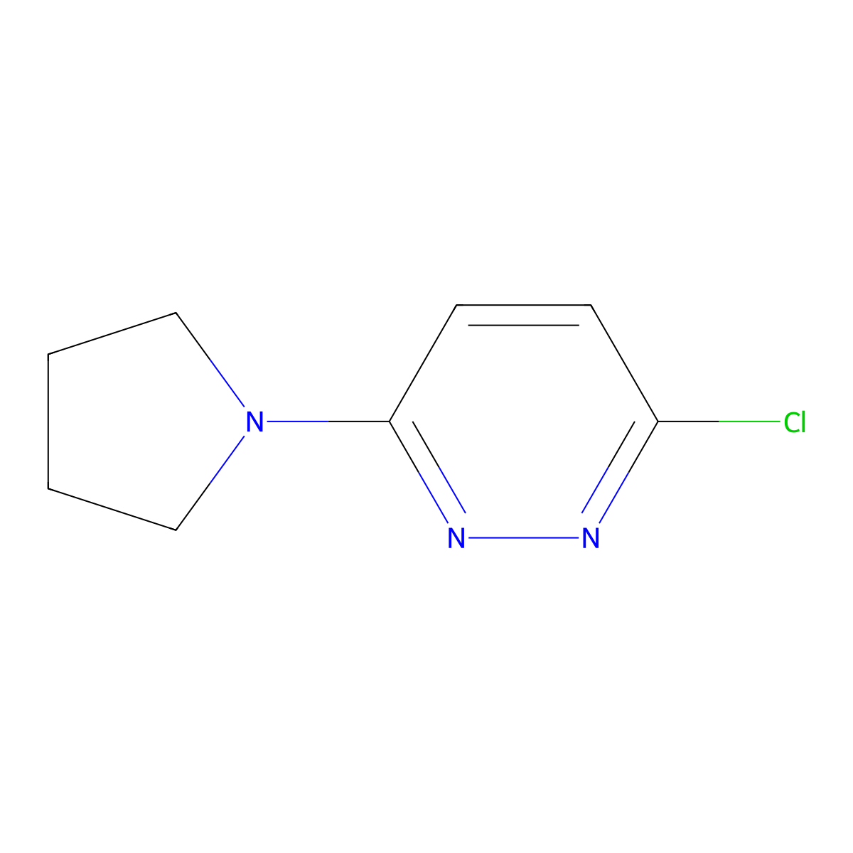 3-Chloro-6-(1-pyrrolidinyl)pyridazine molecular structure, CAS 66346-85-8