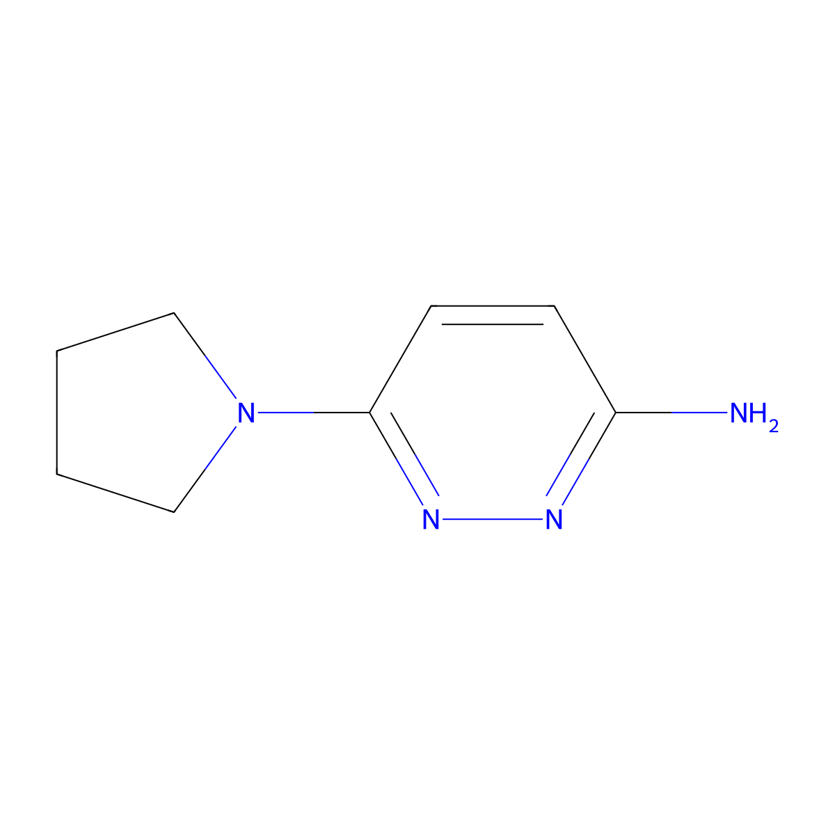 6-(Pyrrolidin-1-yl)pyridazin-3-amine molecular structure, CAS 66346-92-7