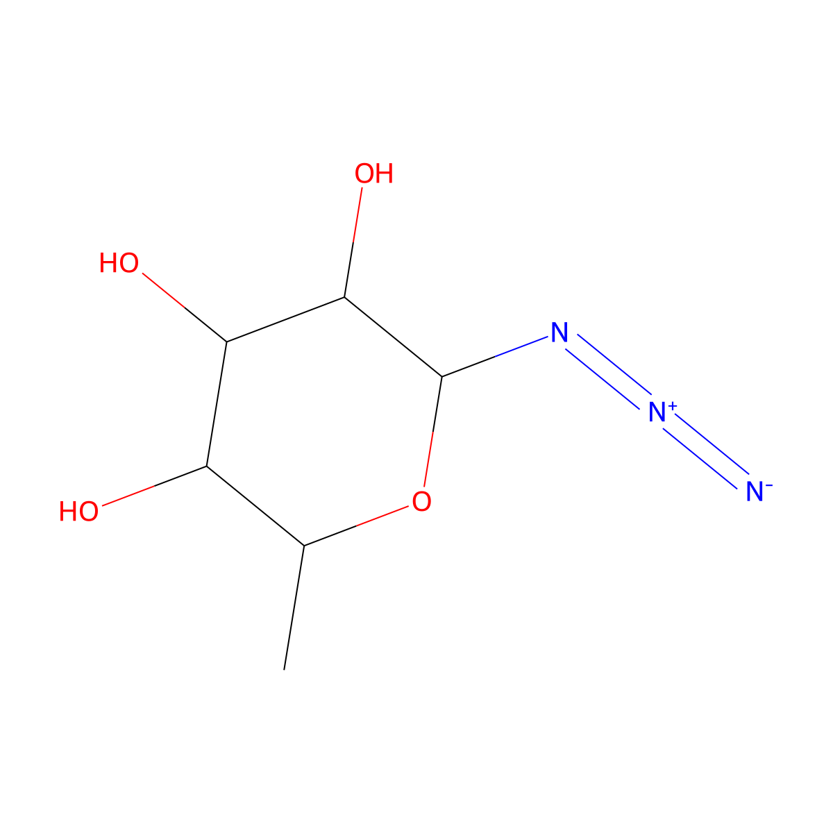 beta-l-Fucopyranosyl azide molecular structure, CAS 66347-26-0