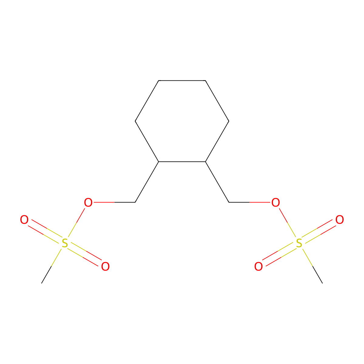 Cyclohexane-1,2-diyldimethanediyl dimethanesulfonate molecular structure, CAS 66347-68-0