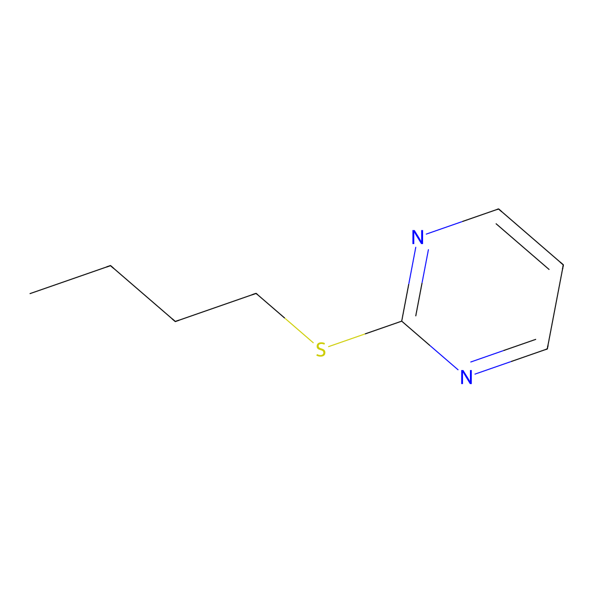 Pyrimidine, 2-(butylthio)- molecular structure, CAS 66348-66-1