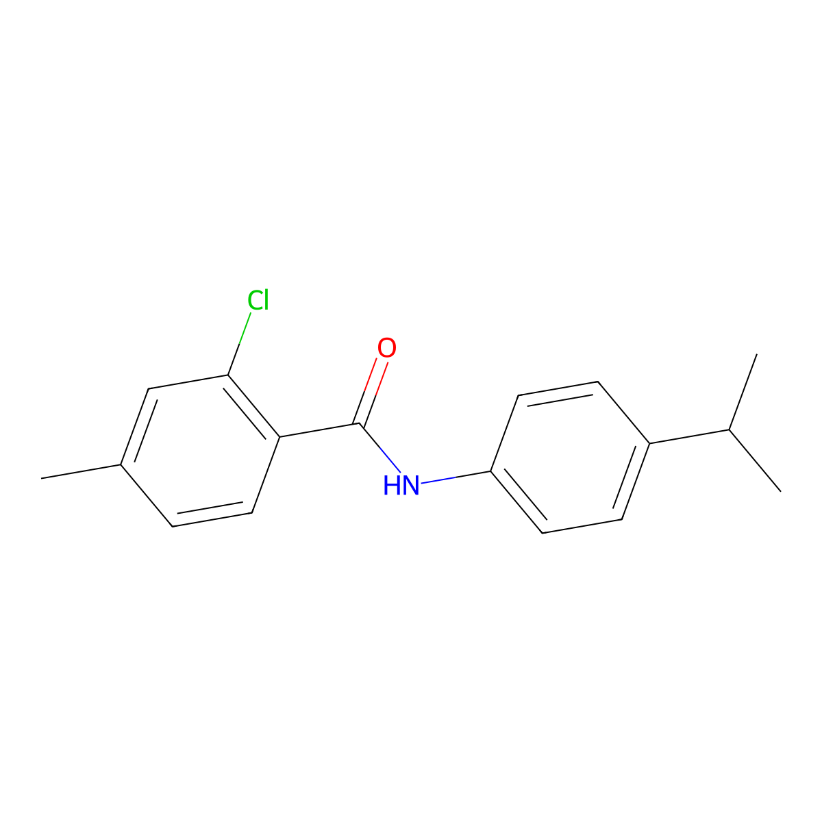 2-chloro-4-methyl-N-[4-(propan-2-yl)phenyl]benzamide molecular structure, CAS 6635-11-6