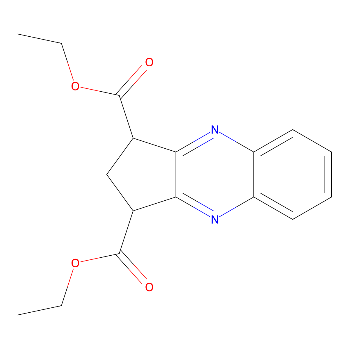 1H-Cyclopenta(b)quinoxaline-1,3-dicarboxylic acid, 2,3-dihydro-, diethyl ester molecular structure, CAS 6635-26-3