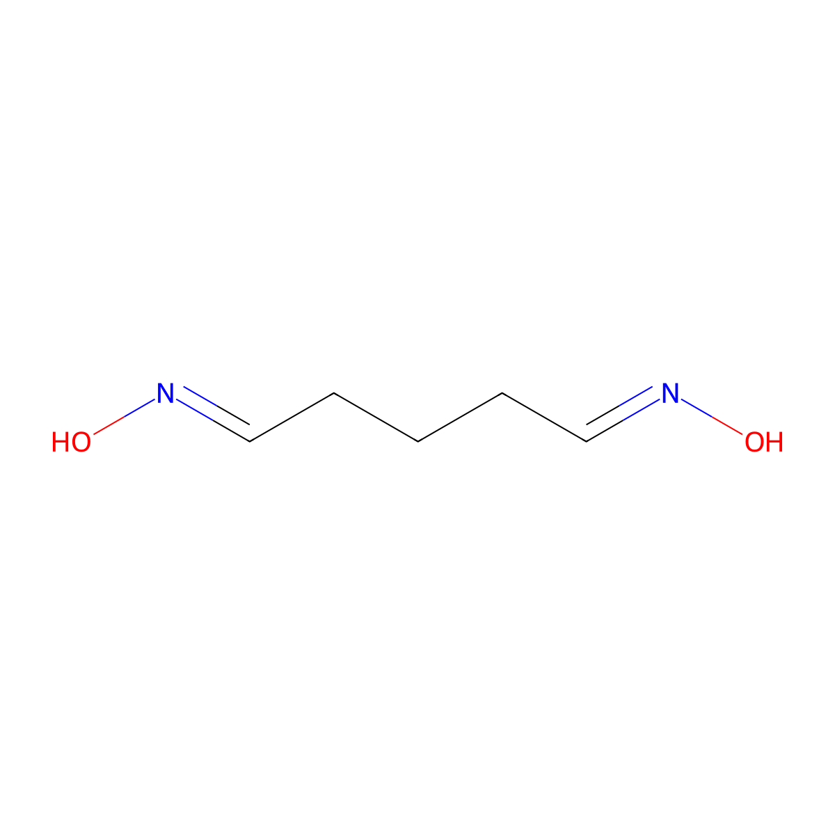 Glutaraldehyde dioxime molecular structure, CAS 6635-57-0