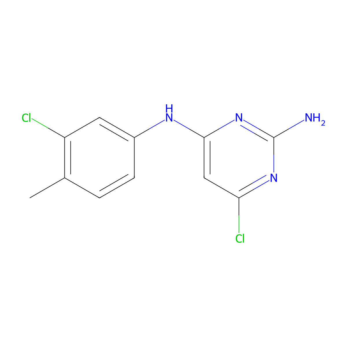 N-(2-amino-6-chloro-4-pyrimidinyl)-N-(3-chloro-4-methylphenyl)amine molecular structure, CAS 6635-60-5