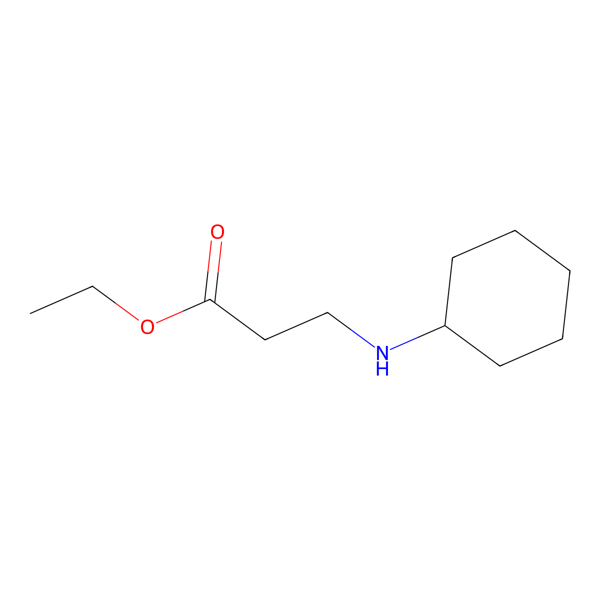Ethyl 3-(cyclohexylamino)propanoate molecular structure, CAS 6635-61-6