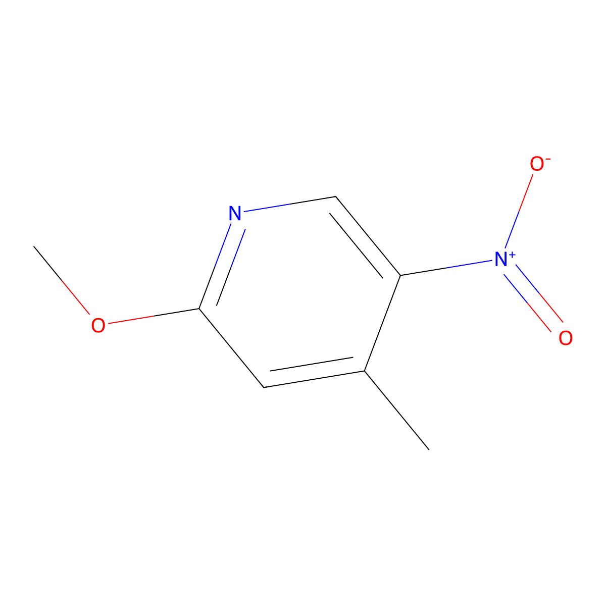 2-Methoxy-4-methyl-5-nitropyridine molecular structure, CAS 6635-90-1