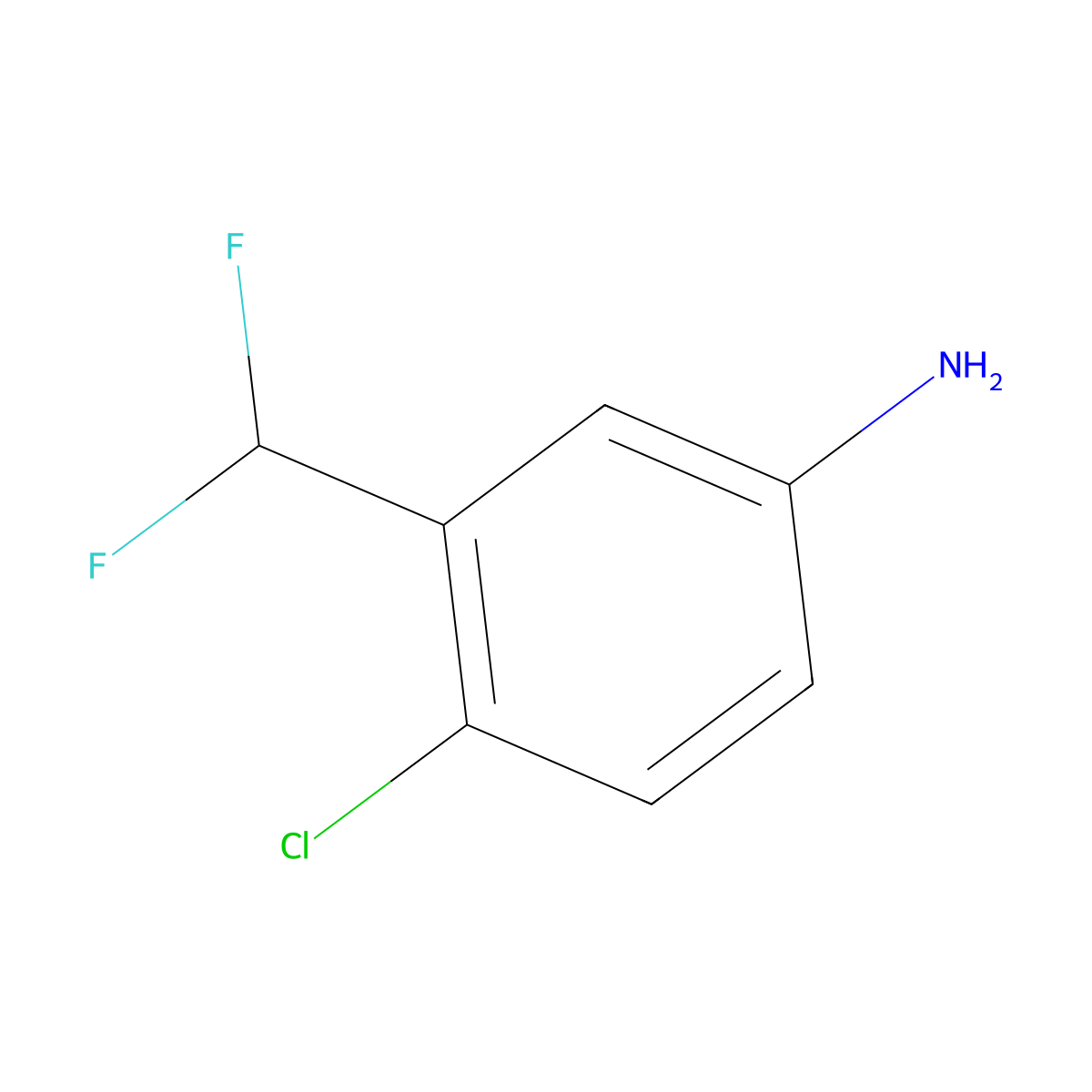 4-Chloro-3-(difluoromethyl)aniline molecular structure, CAS 66351-92-6