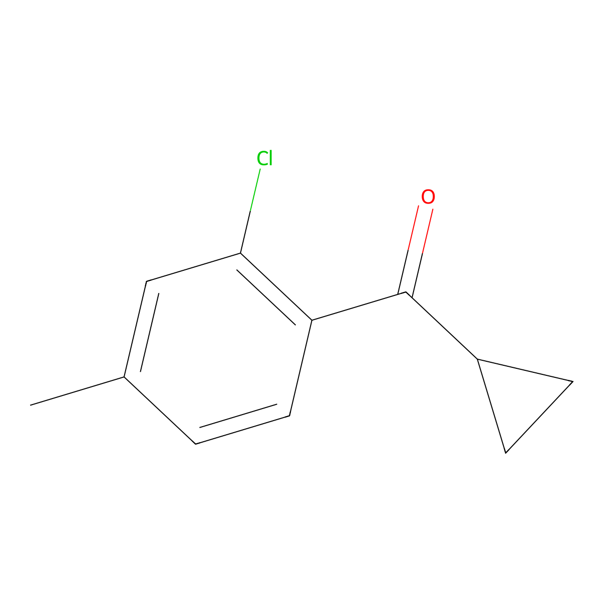 (2-Chloro-4-methylphenyl)(cyclopropyl)methanone molecular structure, CAS 66353-78-4