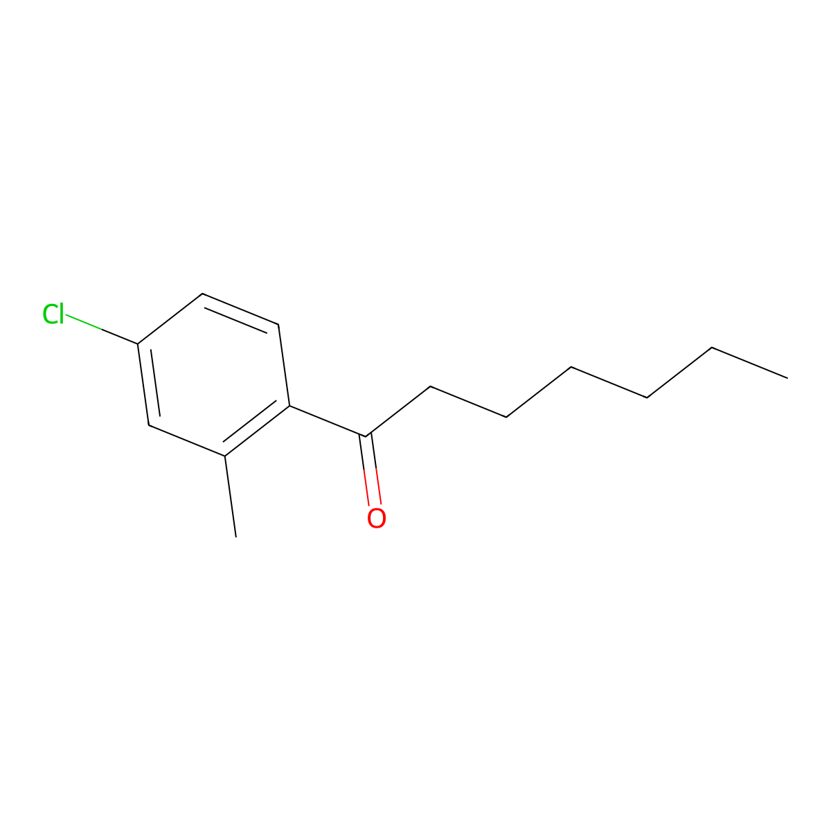 1-(4-Chloro-2-methylphenyl)heptan-1-one molecular structure, CAS 66353-85-3