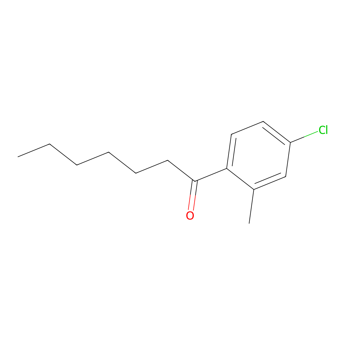 1-(4-Chloro-2-methylphenyl)heptan-1-one molecular structure, CAS 66353-85-3