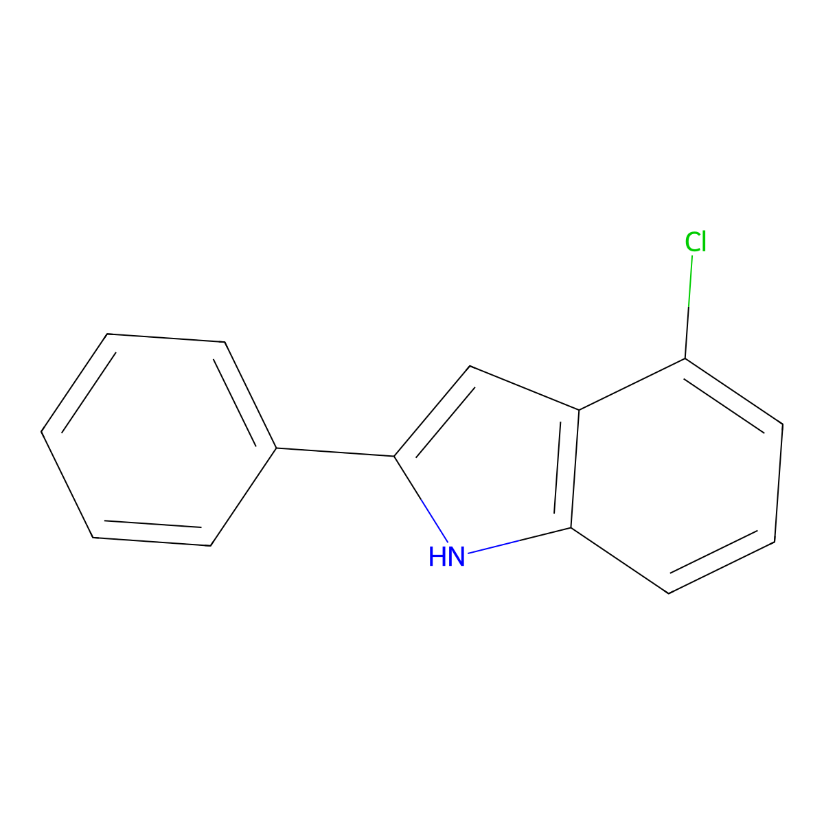 4-chloro-2-phenyl-1H-indole molecular structure, CAS 66354-66-3