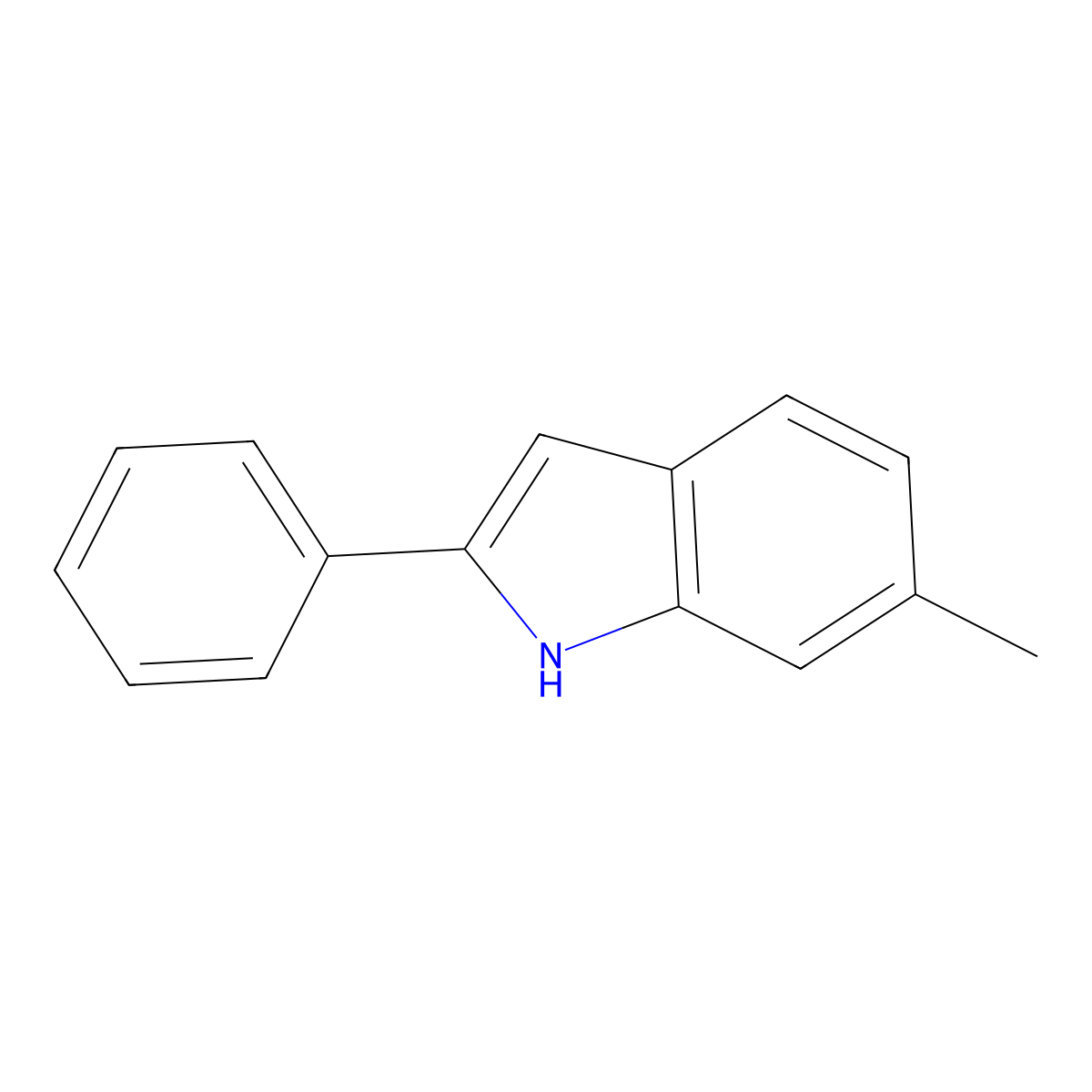 6-methyl-2-phenyl-1H-indole molecular structure, CAS 66354-87-8
