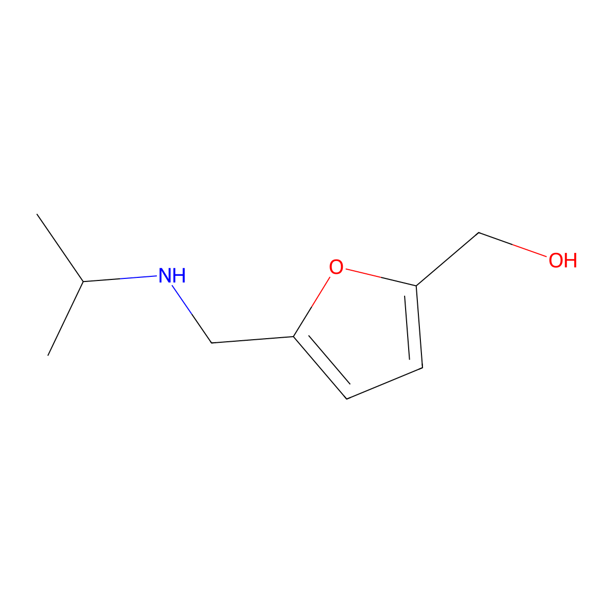 (5-{[(Propan-2-yl)amino]methyl}furan-2-yl)methanol molecular structure, CAS 66356-44-3