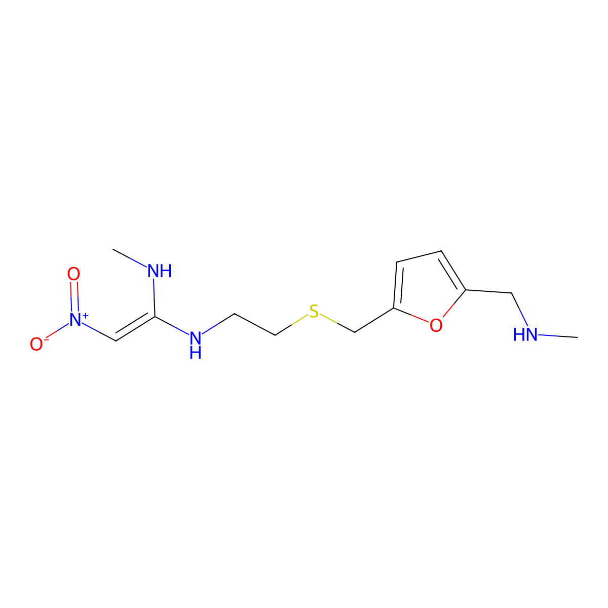 Desmethylranitidine molecular structure, CAS 66357-25-3