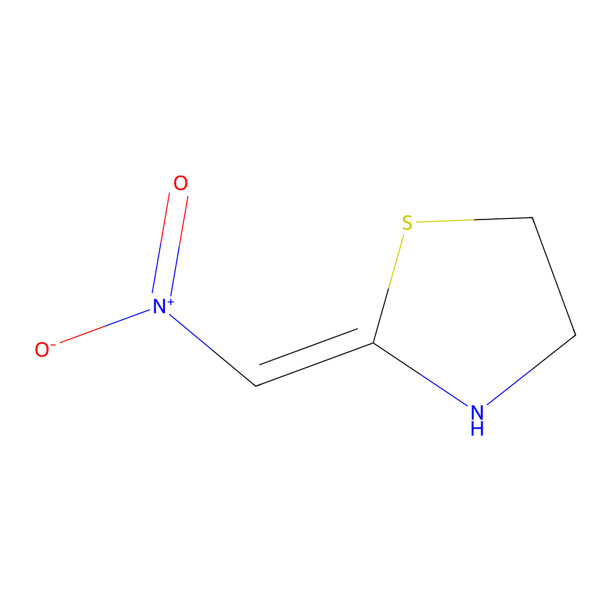 Thiazolidine, 2-(nitromethylene) molecular structure, CAS 66357-40-2