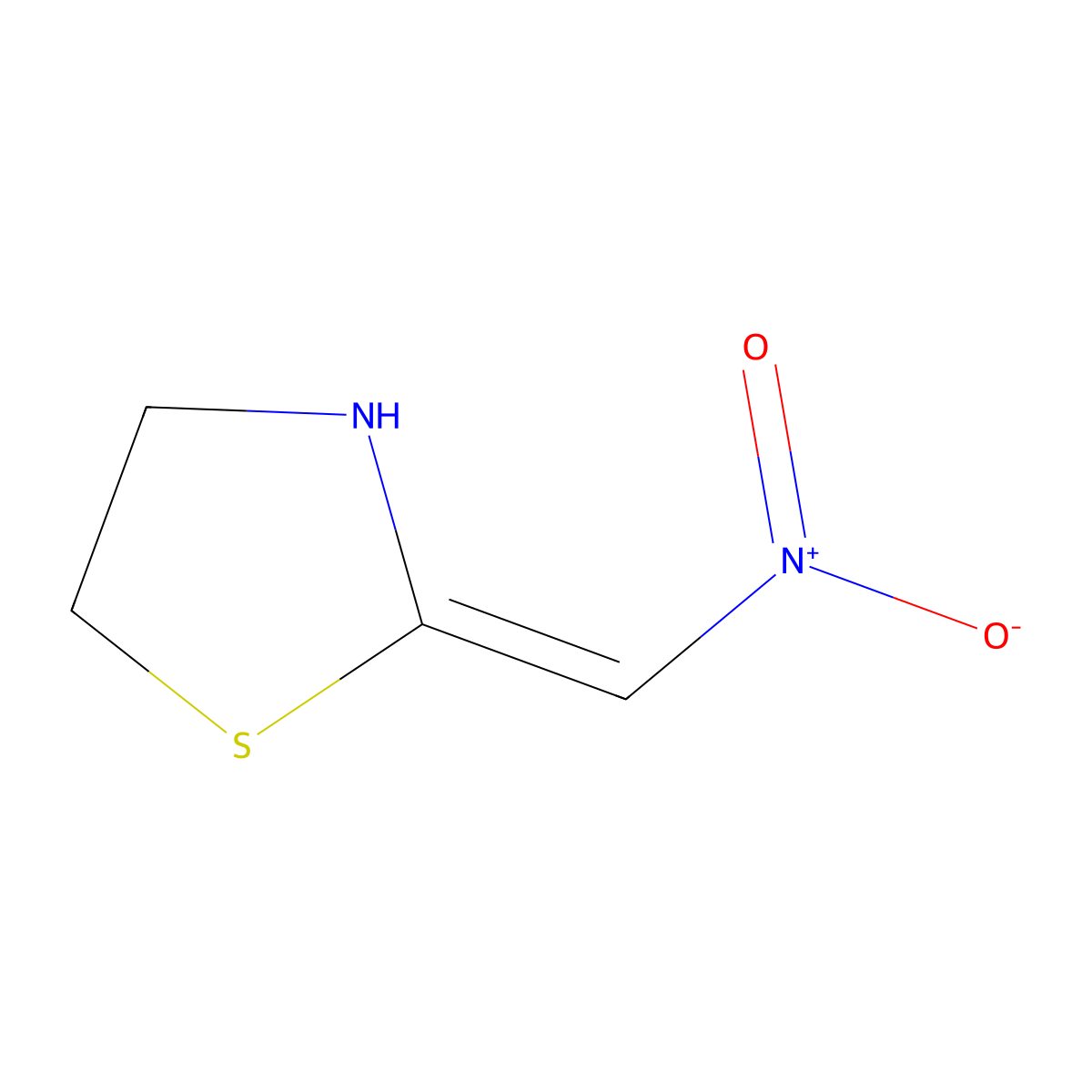 Thiazolidine, 2-(nitromethylene) molecular structure, CAS 66357-40-2