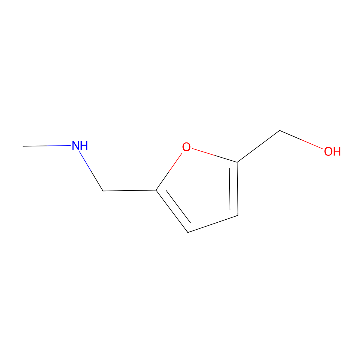 5-[(Methylamino)methyl]-2-furanmethanol molecular structure, CAS 66357-60-6