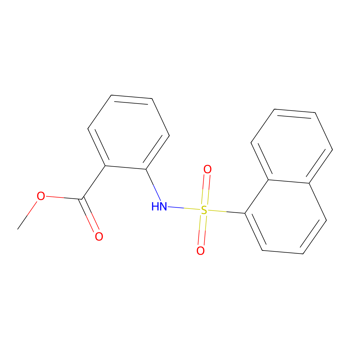 Methyl 2-[(1-naphthylsulfonyl)amino]benzoate molecular structure, CAS 663595-72-0