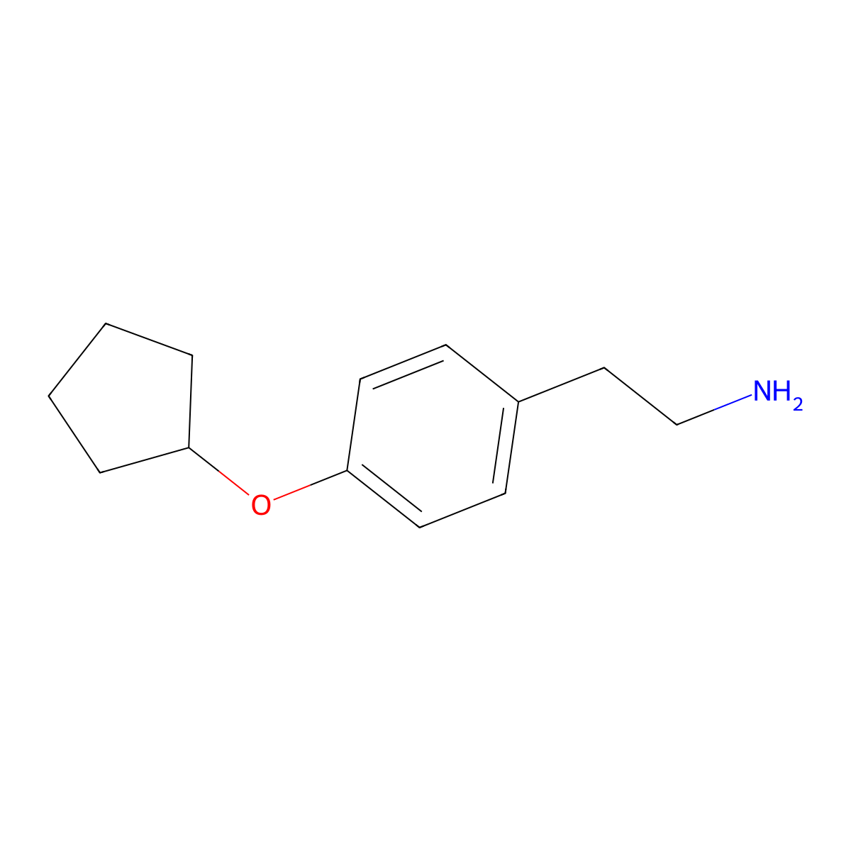 2-(4-(Cyclopentyloxy)phenyl)ethanamine molecular structure, CAS 663597-25-9