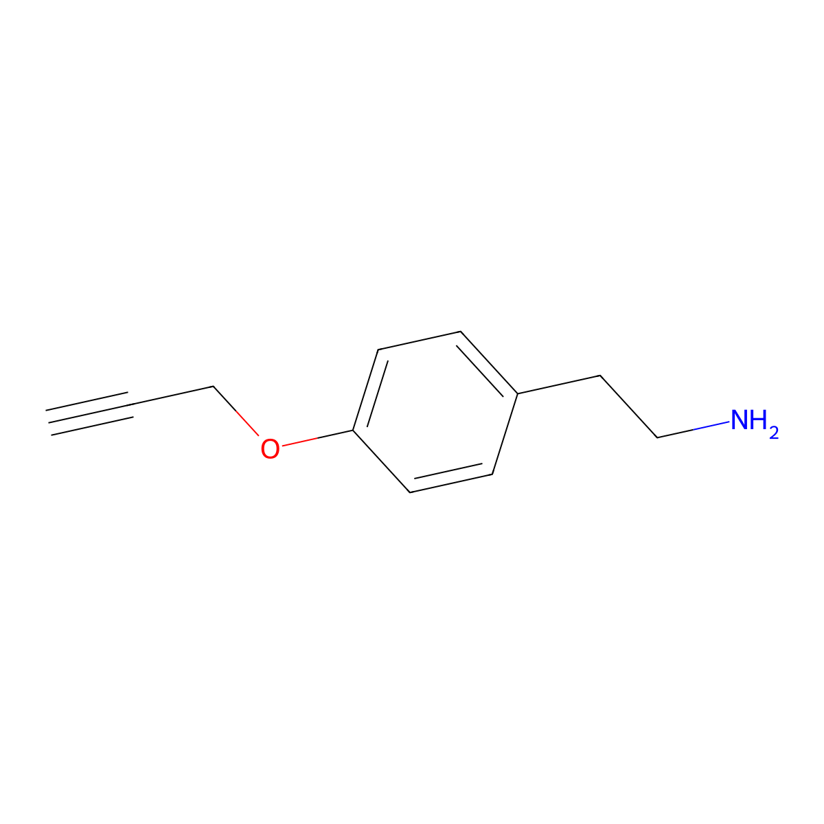 2-[4-(Prop-2-yn-1-yloxy)phenyl]ethan-1-amine molecular structure, CAS 663597-27-1