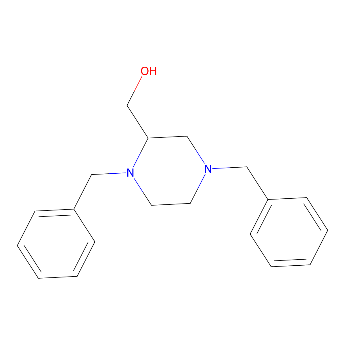 [(2R)-1,4-dibenzylpiperazin-2-yl]methanol molecular structure, CAS 663598-21-8