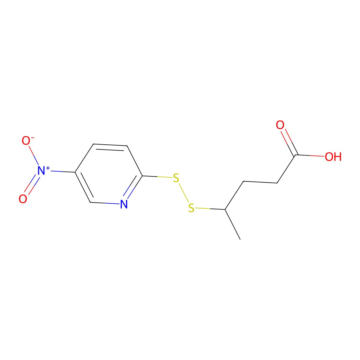 4-((5-Nitropyridin-2-yl)disulfanyl)pentanoic acid molecular structure, CAS 663598-55-8