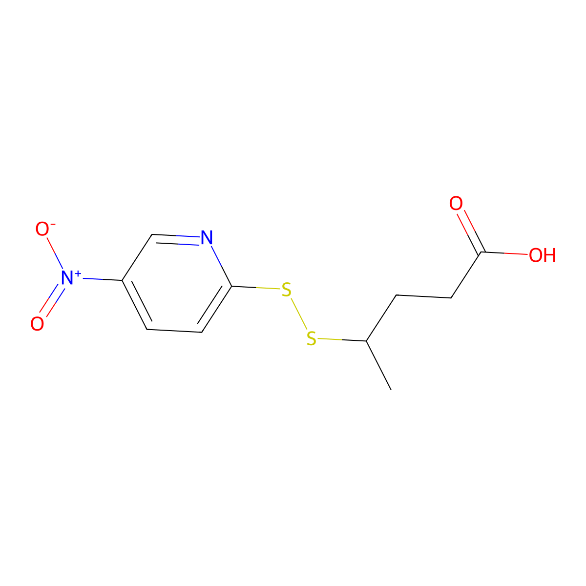 4-((5-Nitropyridin-2-yl)disulfanyl)pentanoic acid molecular structure, CAS 663598-55-8