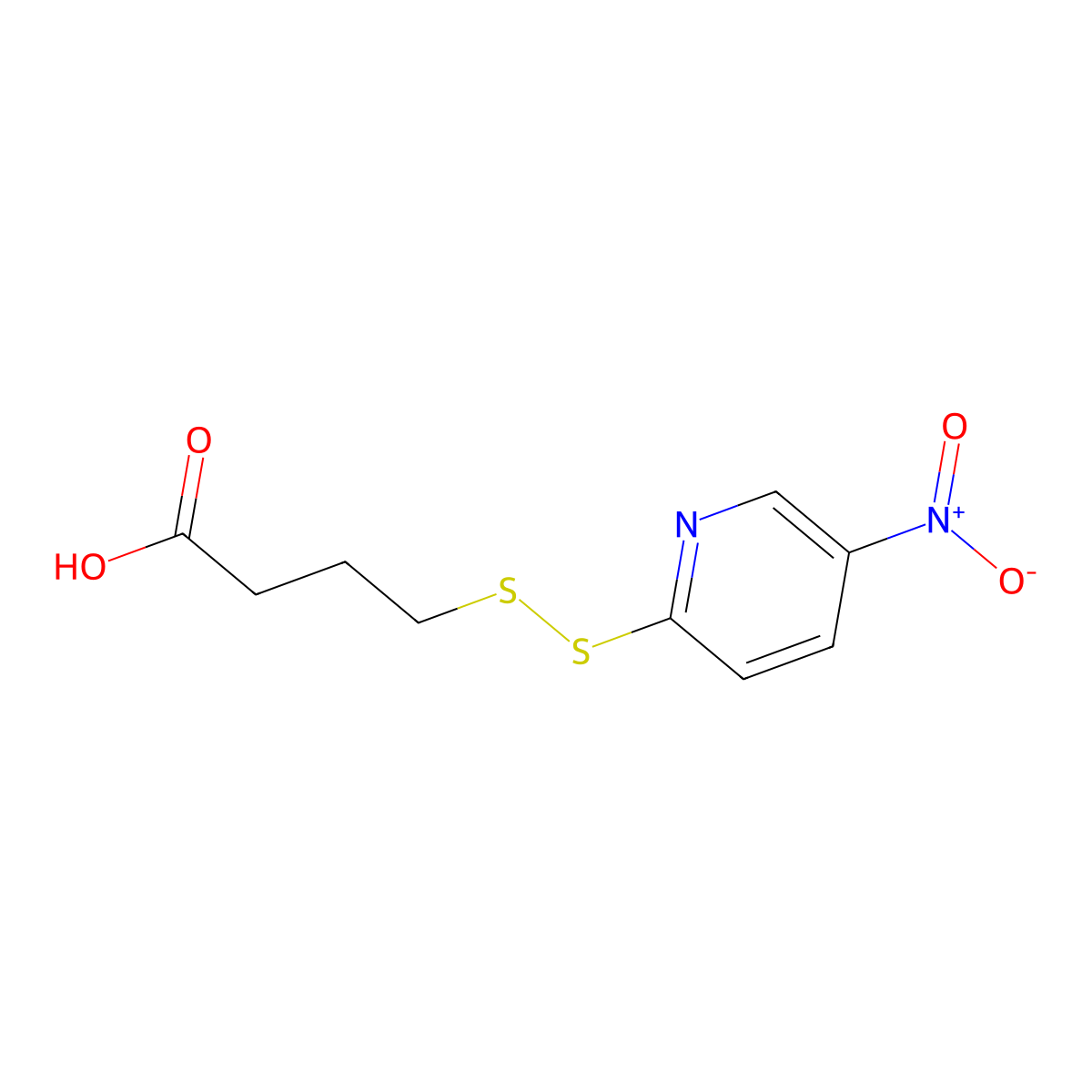 4-((5-Nitropyridin-2-yl)disulfanyl)butanoic acid molecular structure, CAS 663598-78-5
